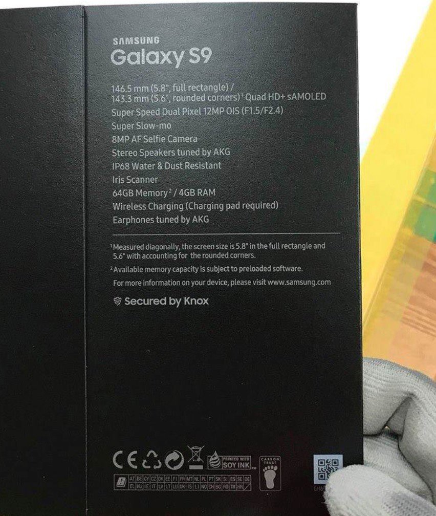 galaxy s9 tech specs